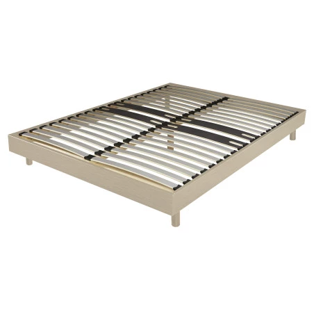 Sommier + jeu de pieds 160x200 Decokit 2x19 lattes Chêne Clair