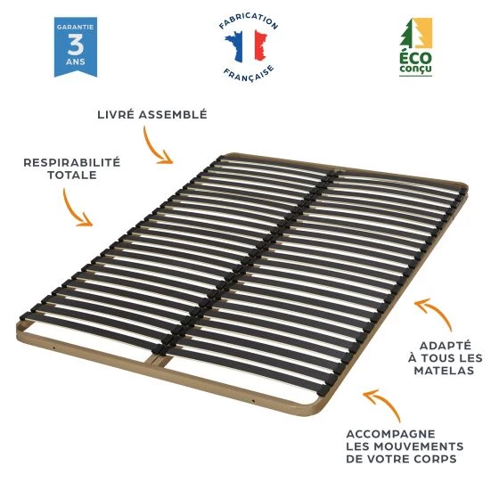 Sommier 120x190 C224 2x24 lattes