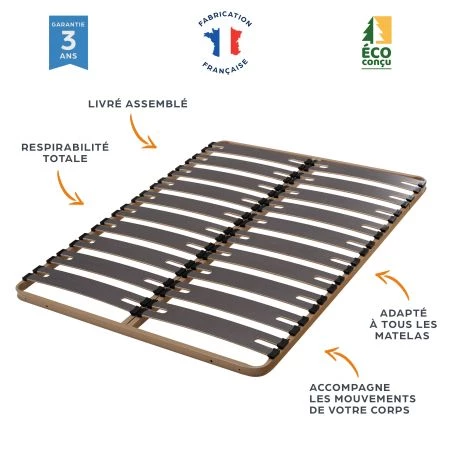 Sommier 140x190 2x10 lattes C310
