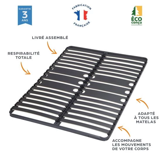 Sommier 80+80x200 2x16 lattes C416