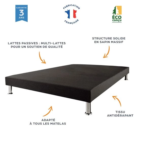 Sommier tapissier + tête 140x200 Deco 12 lattes