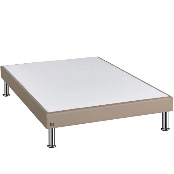Sommier tapissier 140x190 + pieds Primo taupe