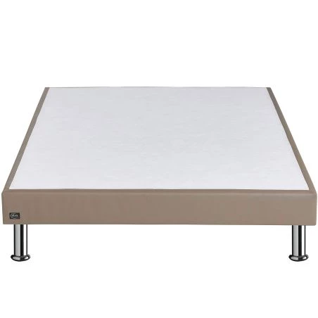Sommier tapissier 140x190 + pieds Primo taupe