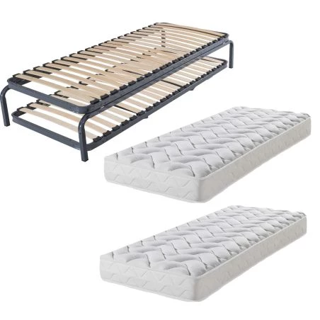 Ensemble gigogne + matelas 90x190