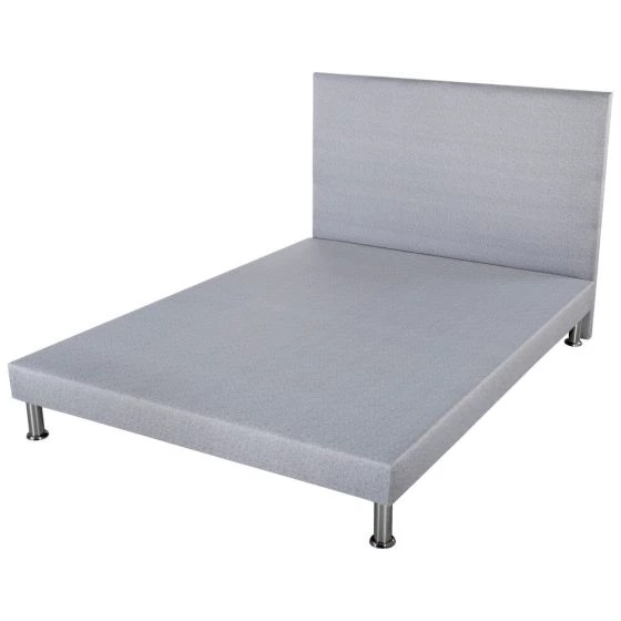 Sommier tapissier + tête + pieds SR9 gris 160x200