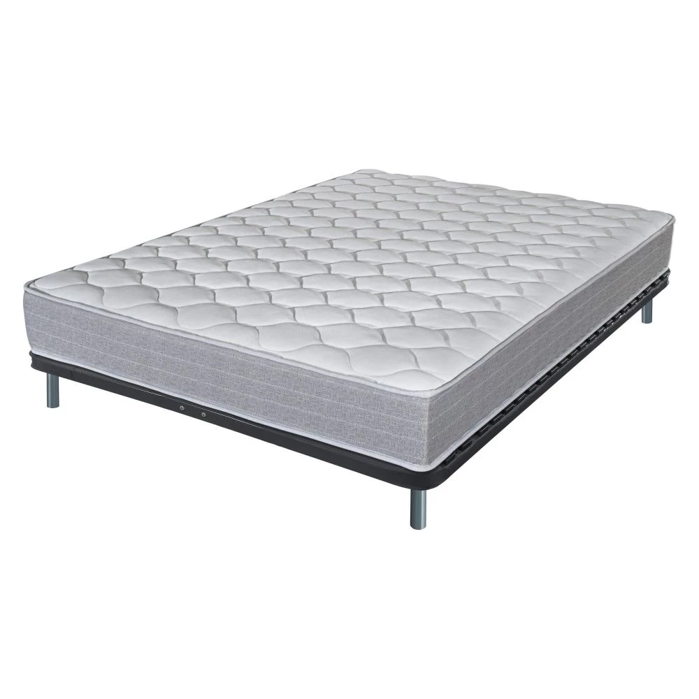 Sommier démonté + matelas Madere + pieds 140x190