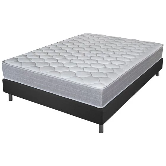 Sommier + Pieds + Matelas Madere Newkit Anthracite 140x190
