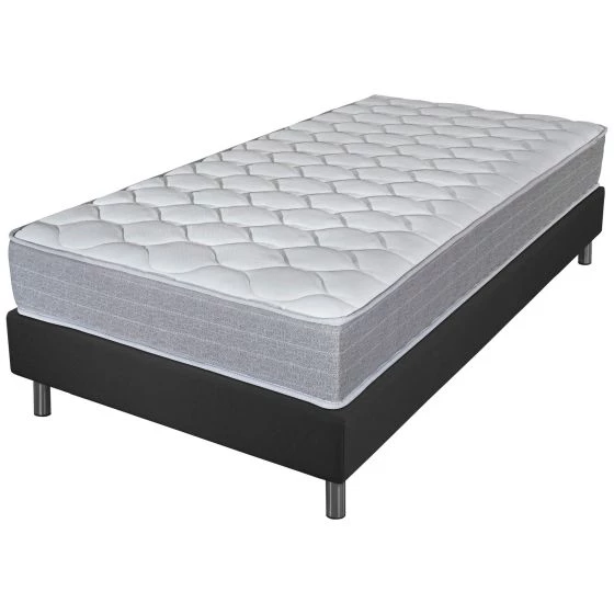 Sommier + Pieds + Matelas Madere Newkit Anthracite 90x190