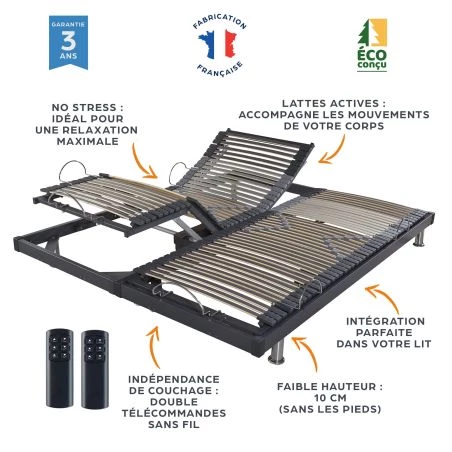 Lit électrique S50 + matelas Louxor 90+90x200