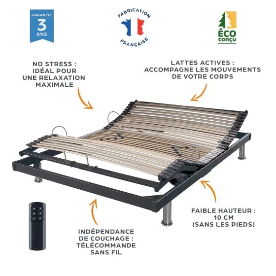 Lit électrique S50 + matelas Louxor 140x190