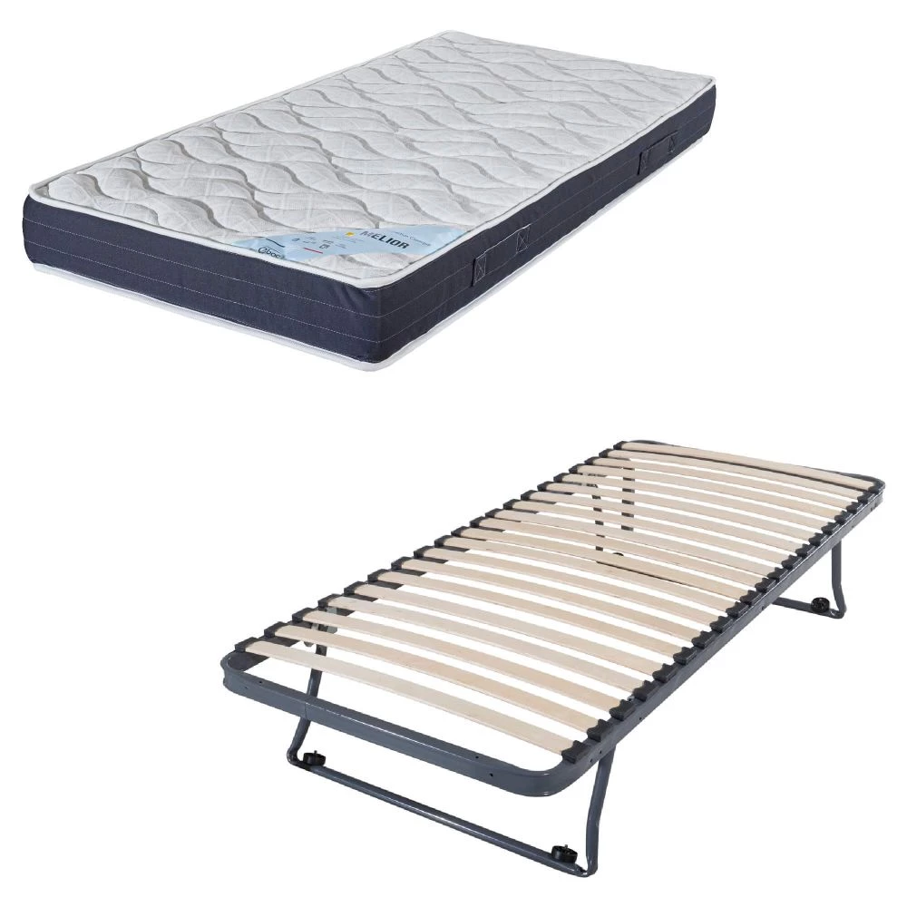 Sommier gigogne + matelas Melior 90x190