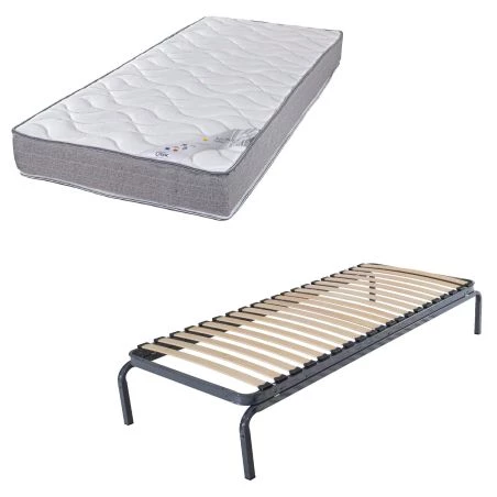 Lit métal gigogne + matelas Wave 90x190