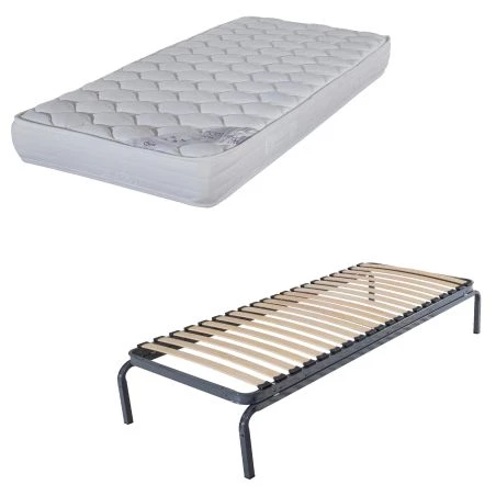 Lit métal gigogne + matelas Montana 80x190