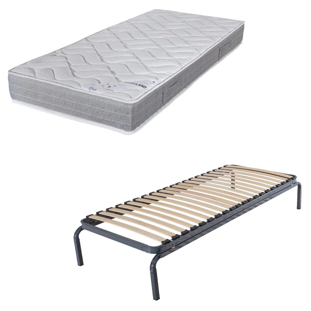 Lit métal gigogne + matelas Maryland 90x190