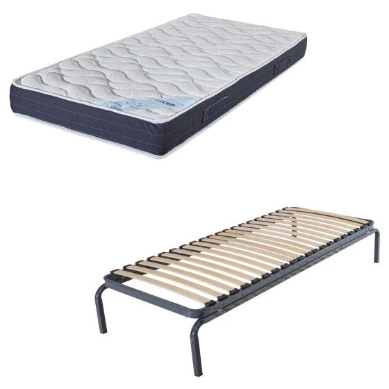 Lit métal gigogne + matelas Melior 80x190