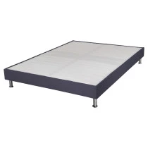 Sommier tapissier + jeu de pieds 160x200 Omega tissu volcan 2x18 lattes
