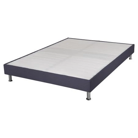 Sommier tapissier + jeu de pieds 120x190 Omega tissu volcan 2x18 lattes