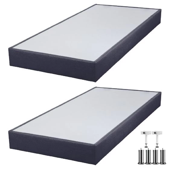 Sommier tapissier + pieds 90+90x200 SP18 20 lattes volcan