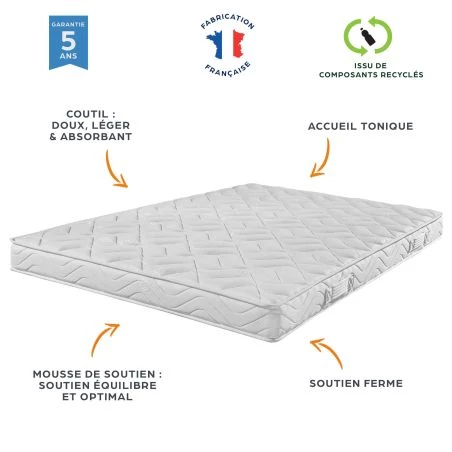 Lit métal gigogne + matelas Morgan 90x190