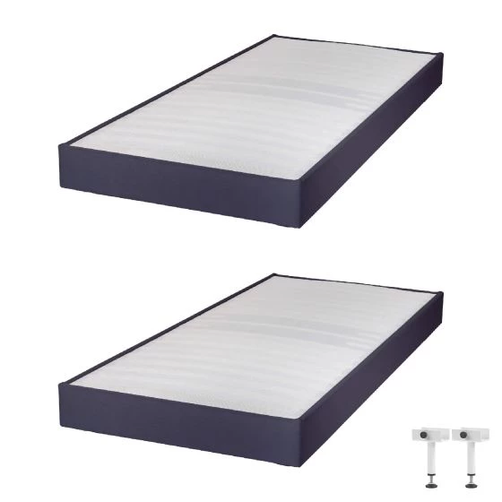 Sommier tapissier 70+70x190 Omega tissu volcan 18 lattes