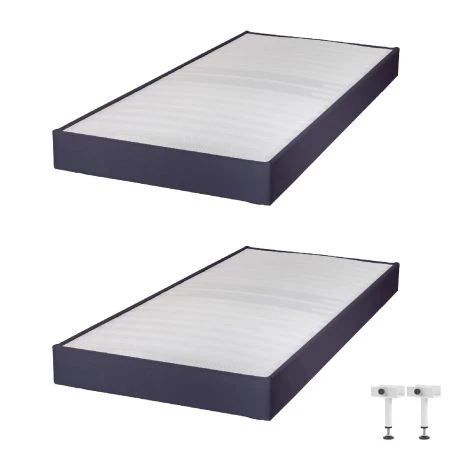 Sommier tapissier 90+90x200 Omega tissu volcan 18 lattes