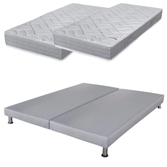 Ensemble tapissier Maryland Gris finaud 2x90x190