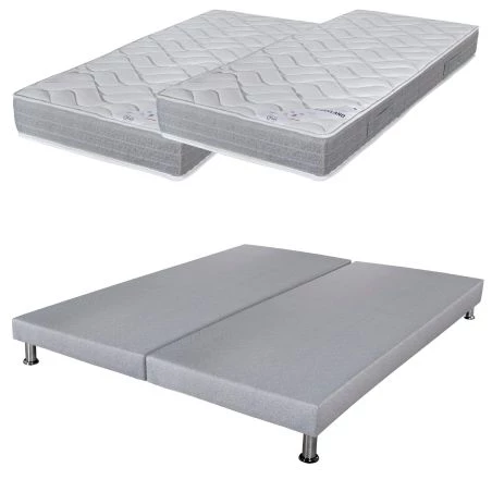 Ensemble tapissier Maryland Gris finaud 2x90x190