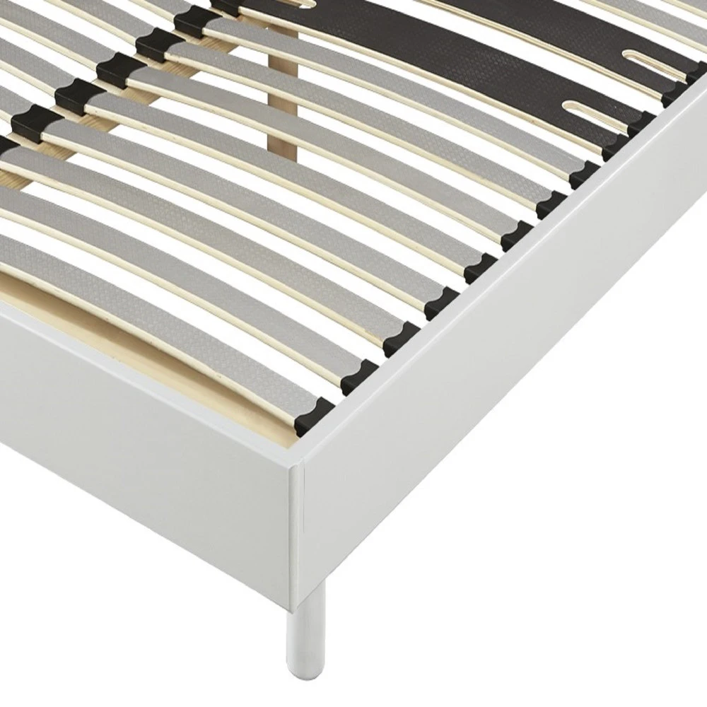 Sommier Tapissier Wyatt Gris 120x190 Cm - Fabrication Française, Bois Massif, Lattes Renforcées (pieds Offerts)
