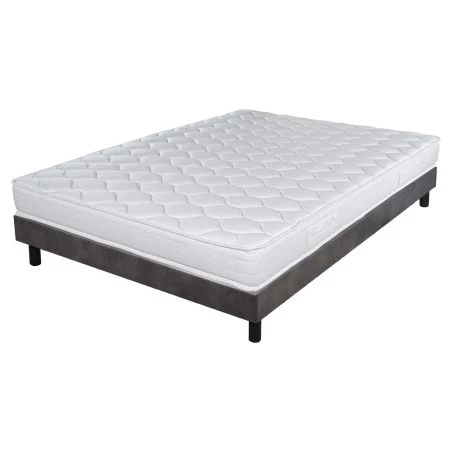 Sommier + Pieds + Matelas Chêne Béton DecoKit 160x200 Sommier + Pieds + Matelas Chêne Béton DecoKit 160x200