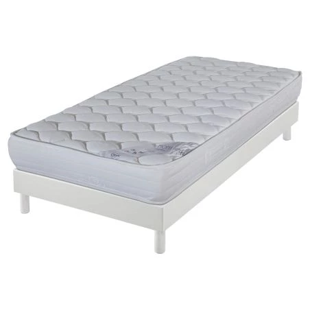 Sommier + Pieds + Matelas Blanc DecoKit 90x190 Sommier + Pieds + Matelas Blanc DecoKit 90x190