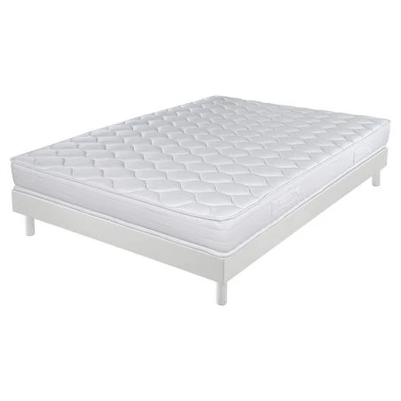 Sommier + Pieds + Matelas Blanc DecoKit 160x200 Sommier + Pieds + Matelas Blanc DecoKit 160x200