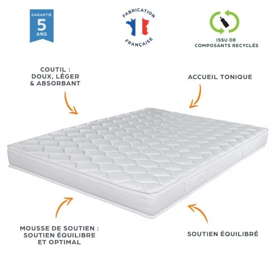 Matelas 120x200 Montana mousse HD