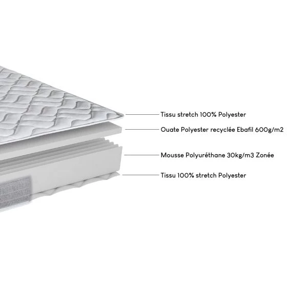 Matelas 90x200 Maryland mousse HD