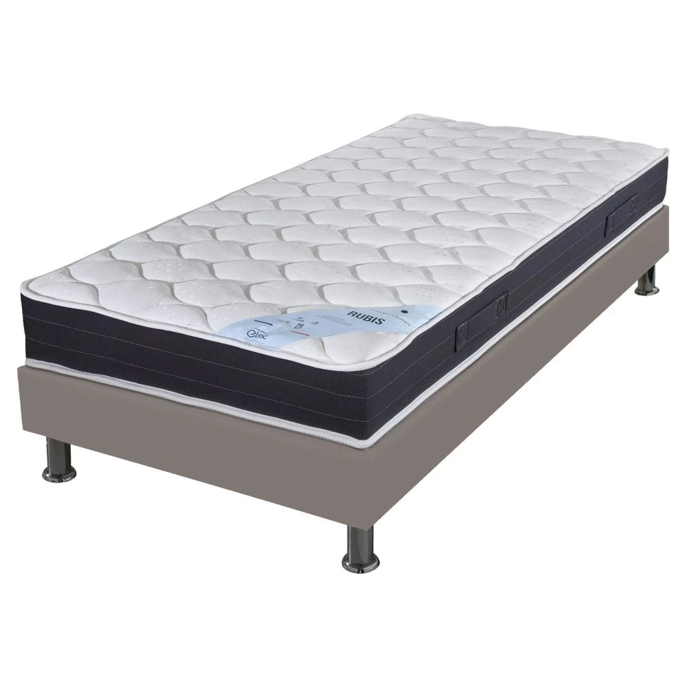 Ensemble tapissier Rubis Omega simili taupe 90x200