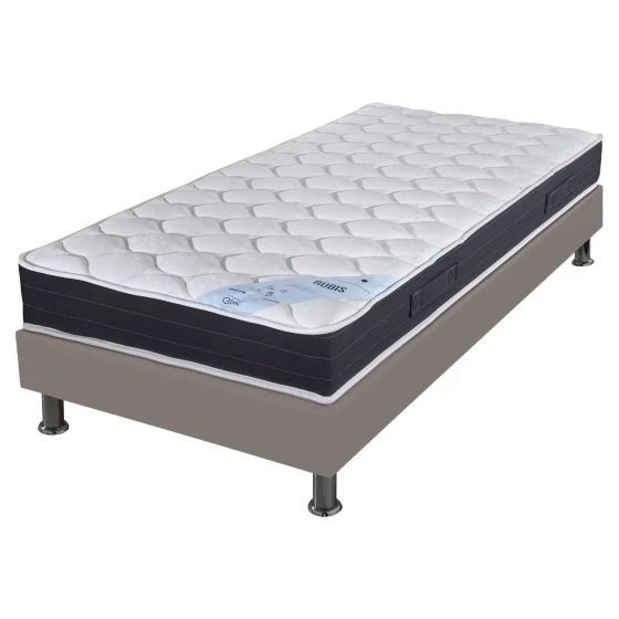 Ensemble tapissier Rubis Omega simili taupe 90x200