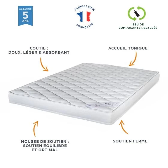 Matelas 90x190 Marly mousse HD