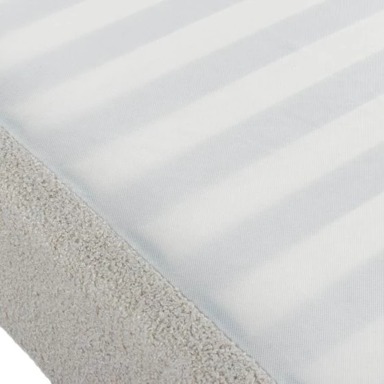 Sommier + jeu de pieds 90x190 Newkit tissu Crème