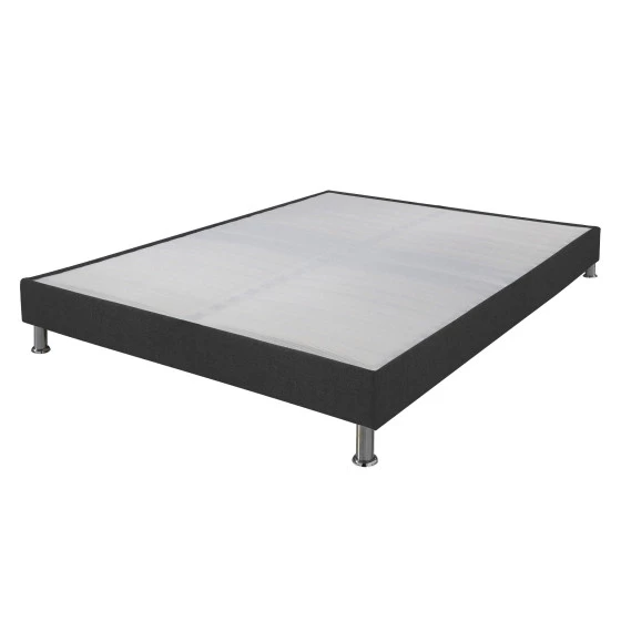 Sommier tapissier + jeu de pieds 140x200 Omega anthracite 2x18 lattes