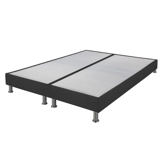 Sommier tapissier + jeu de pieds 80+80x200 Omega anthracite 18 lattes