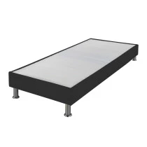 Sommier tapissier + jeu de pieds 90x200 Omega anthracite 18 lattes