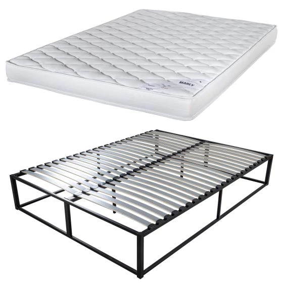 Sommier surélevé KIT K27 + matelas Marly 140x190