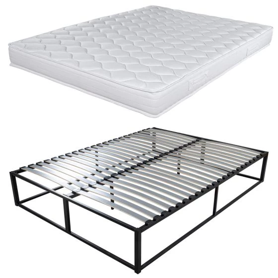 Sommier surélevé KIT K27 + matelas Montana 140x190