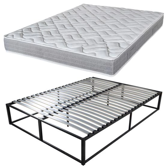 Sommier surélevé KIT K27 + matelas Maryland 160x200