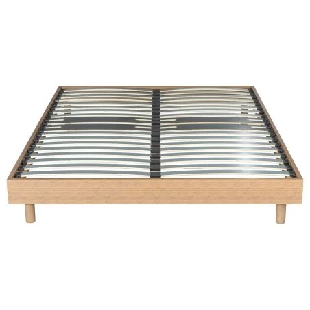 Sommier déco en kit + pieds 160x200 - decokit 36 lattes bois - chêne moyen - h. 13 cm SDKM16CM2