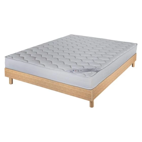 Sommier + Pieds + Matelas Chêne Oak DecoKit 140x190