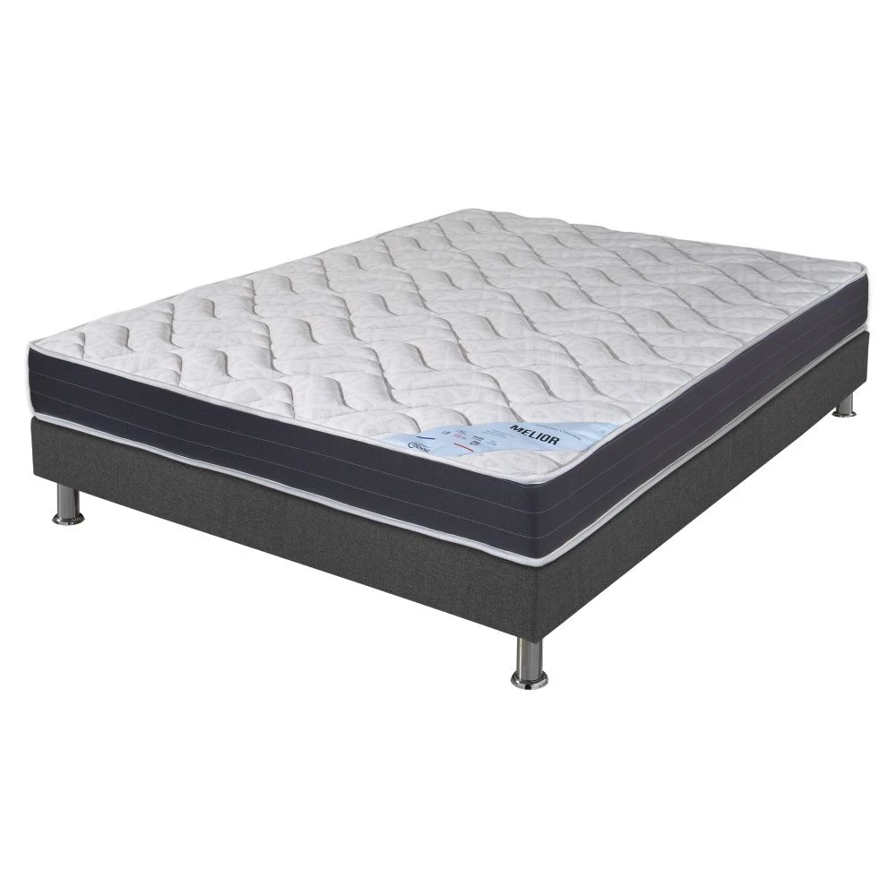 Ensemble tapissier Melior Omega anthracite 160x200