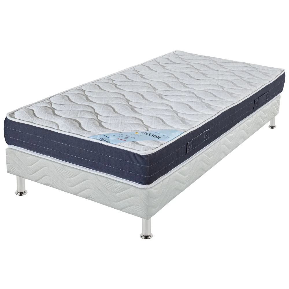 Ensemble tapissier Melior Omega strech blanc 80x200
