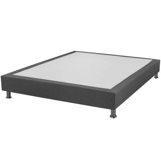 Sommier + pieds Tenor 140x190 tissu anthracite 9 lattes