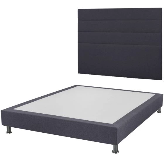 Sommier Tenor + tête Gabrielle + pieds 160x200 tissu volcan 10 lattes