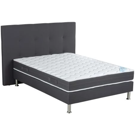 Ensemble literie Tenor + matelas Rubis + tête de lit Orane 160x200 tissu volcan 10 lattes Ensemble literie Tenor + matelas Rubis + tête de lit Orane 160x200 tissu volcan 10 lattes